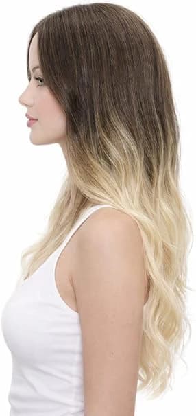 Long wavy brown to blonde wig natural fashion wigs for women.