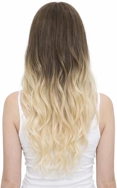 Long wavy brown to blonde wig natural fashion wigs for women.