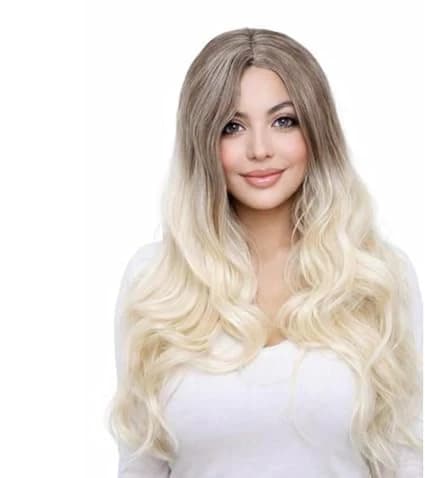 Long wavy brown to blonde wig natural fashion wigs for women.