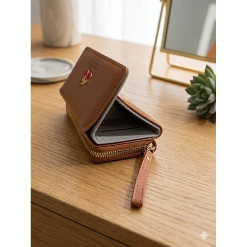 Women's Medium Synthetic Leather Wallet – Cherry Design
