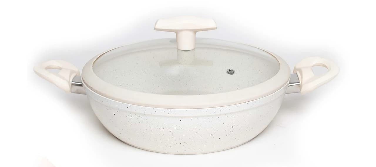 AAone Granite Shalow Stock Pot Forged 26cm