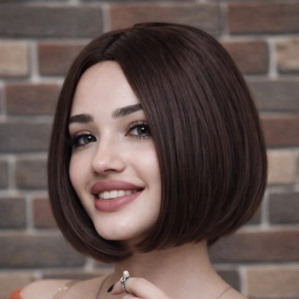 Short straight brown wig