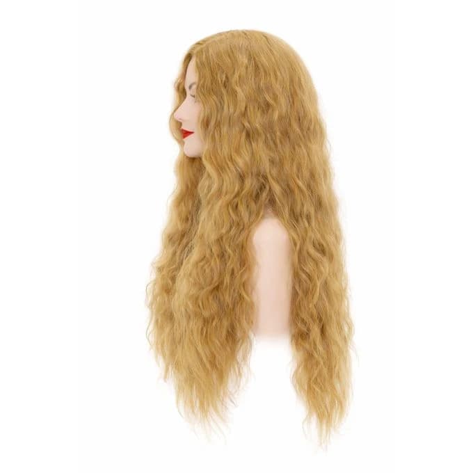 Medium length dark blonde wavy wig