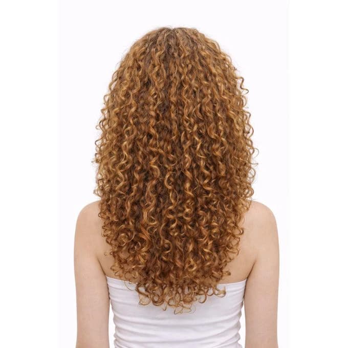 Golden brown curly wig
