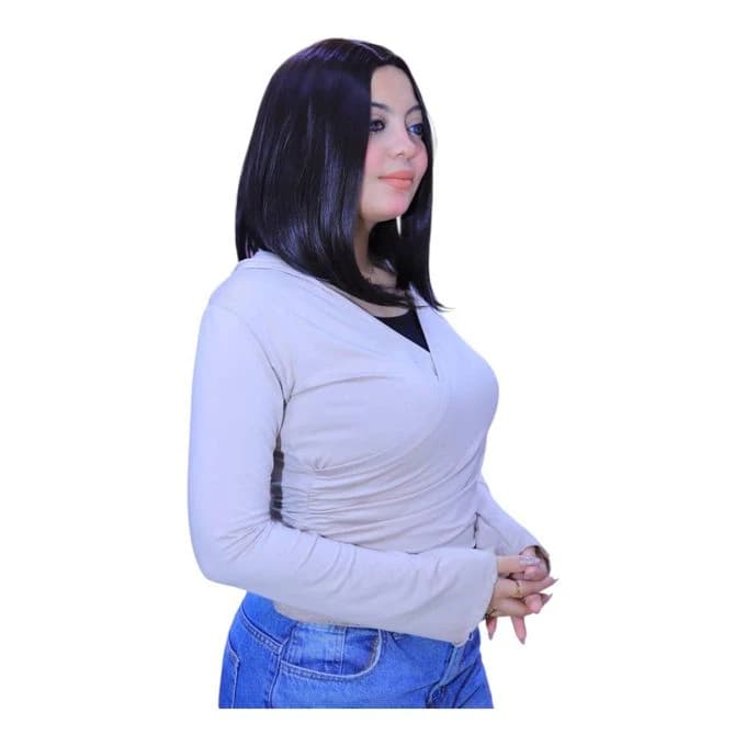 Dark purple thermal fiber wig