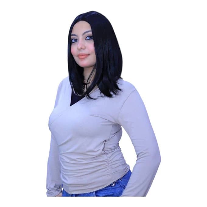باروكة قصيرة باللون الأزرق الداكن
