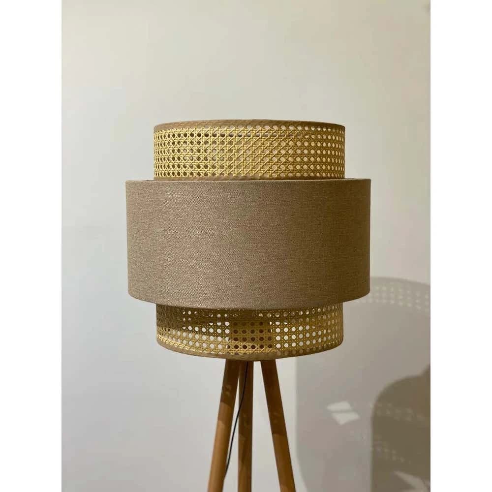 TBS Rattan Boho Floor Lamp, 160 ×45 cm - Beige