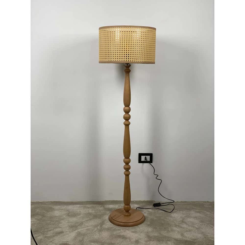 TBS Rattan Boho Floor Lamp, 160 ×40 cm - Beige