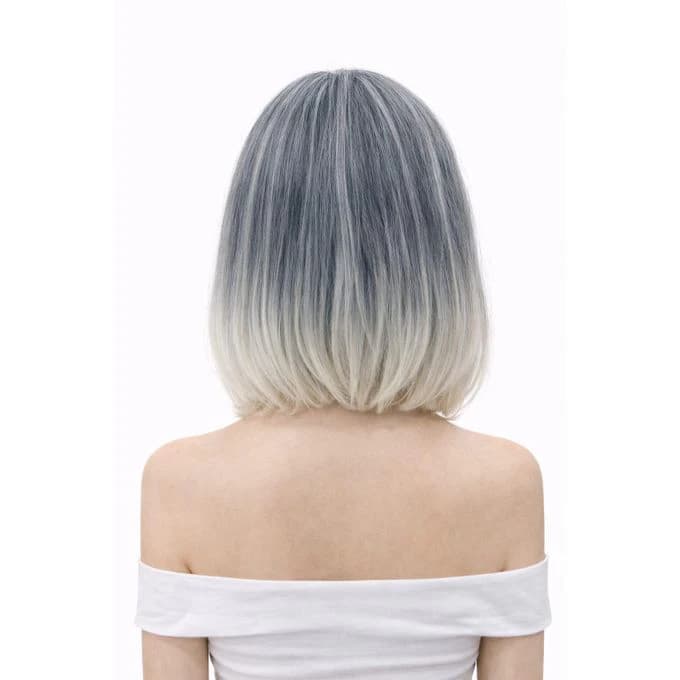 Gray wig with blonde ends
