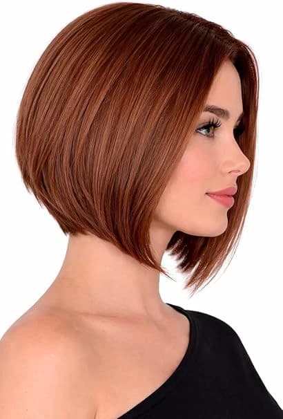 Short straight bob wig reddish brown wigs for women natural frame fashion.