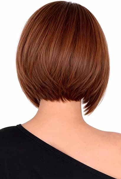 Short straight bob wig reddish brown wigs for women natural frame fashion.
