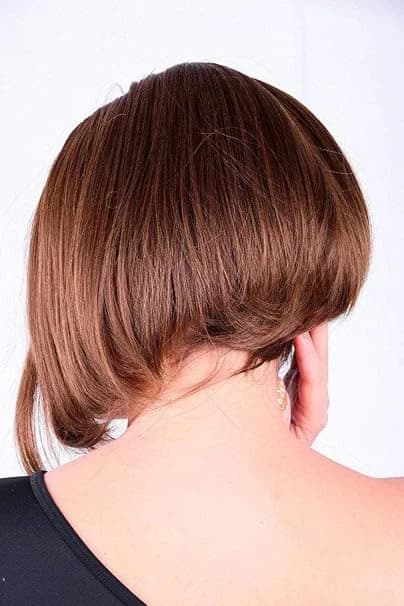 Short brown bob wig soft straight wigs for women.