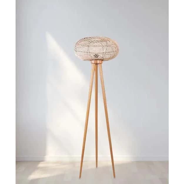 TBS Bamboo Boho Floor Lamp, 160 ×40 cm - Beige