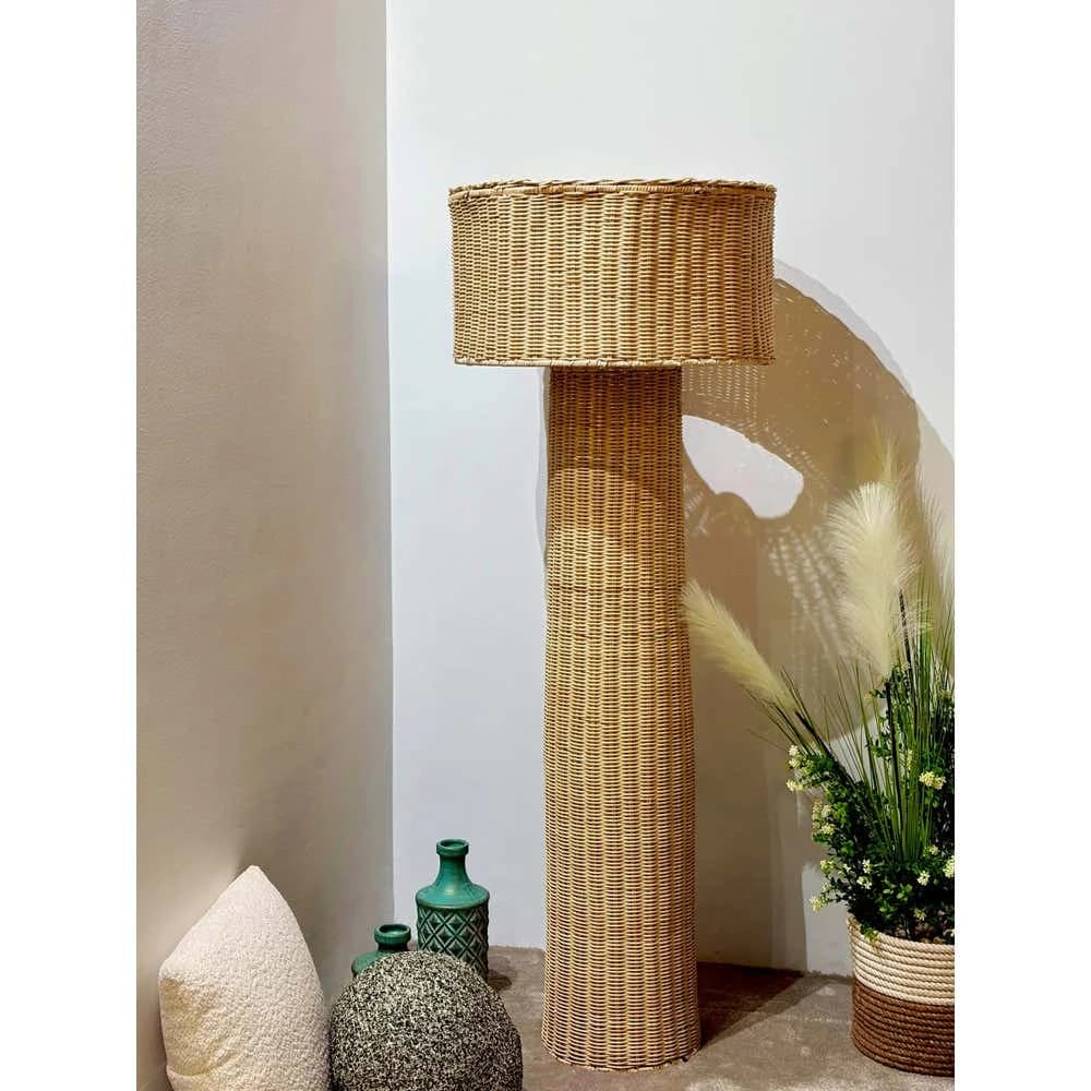 TBS Bamboo Boho Floor Lamp – 160×40 cm – Beige
