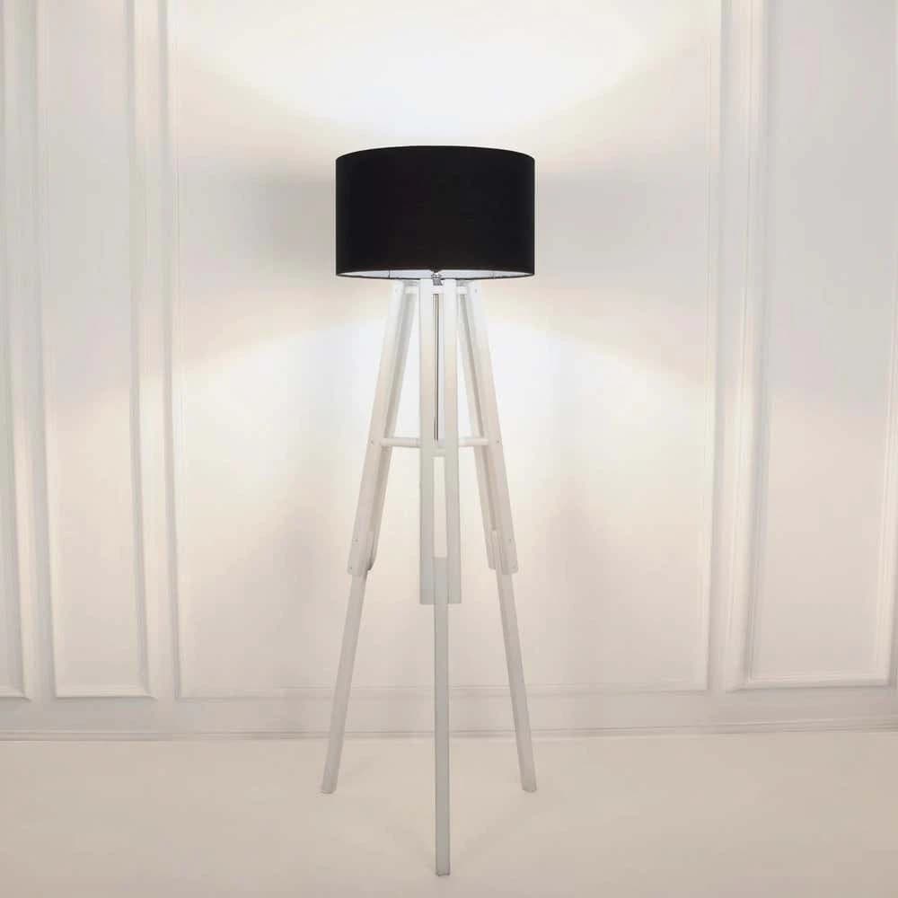 TBS Fabric Modern Floor Lamp, 160 ×45 cm - Black