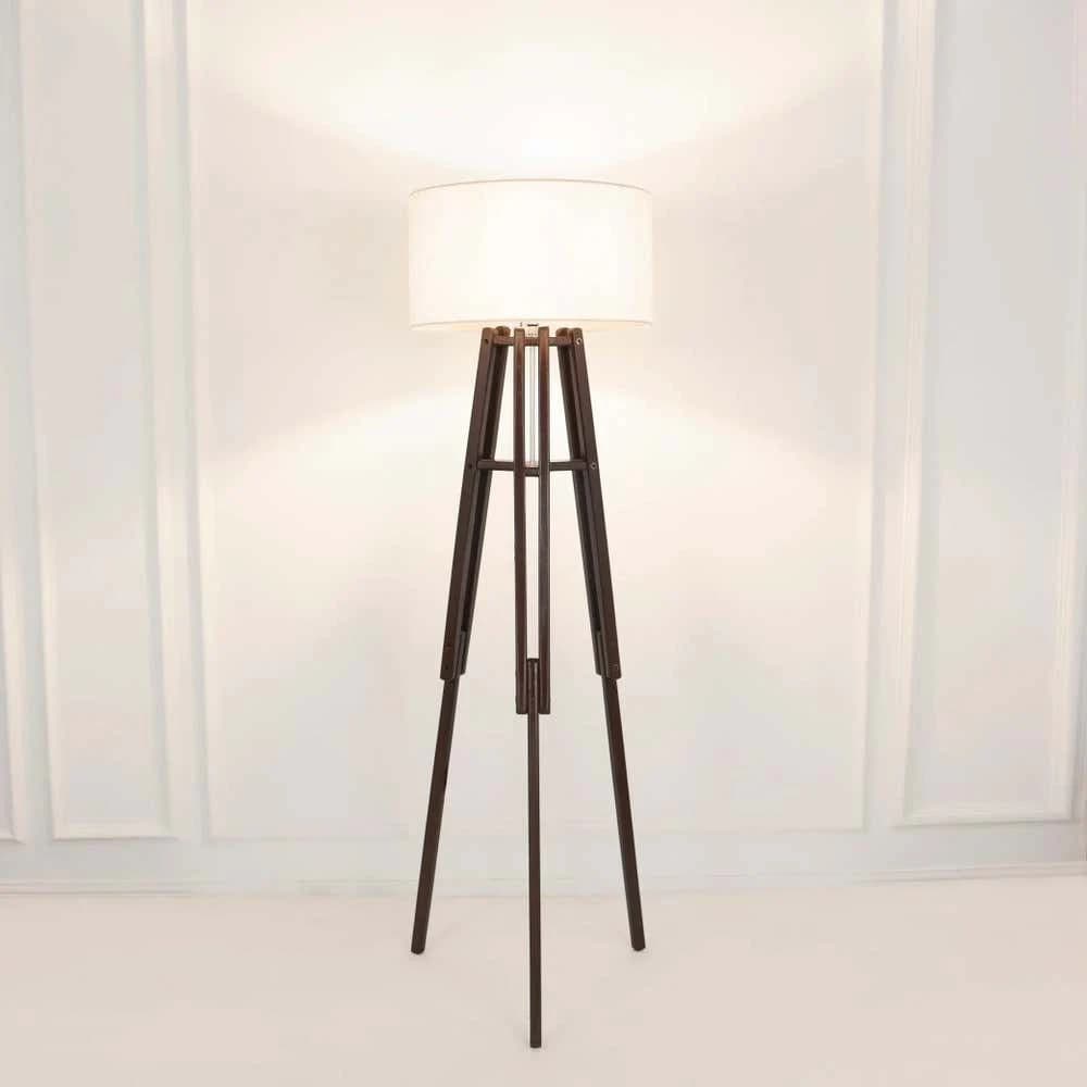 TBS Fabric Modern Floor Lamp – 160×45 cm – Off White