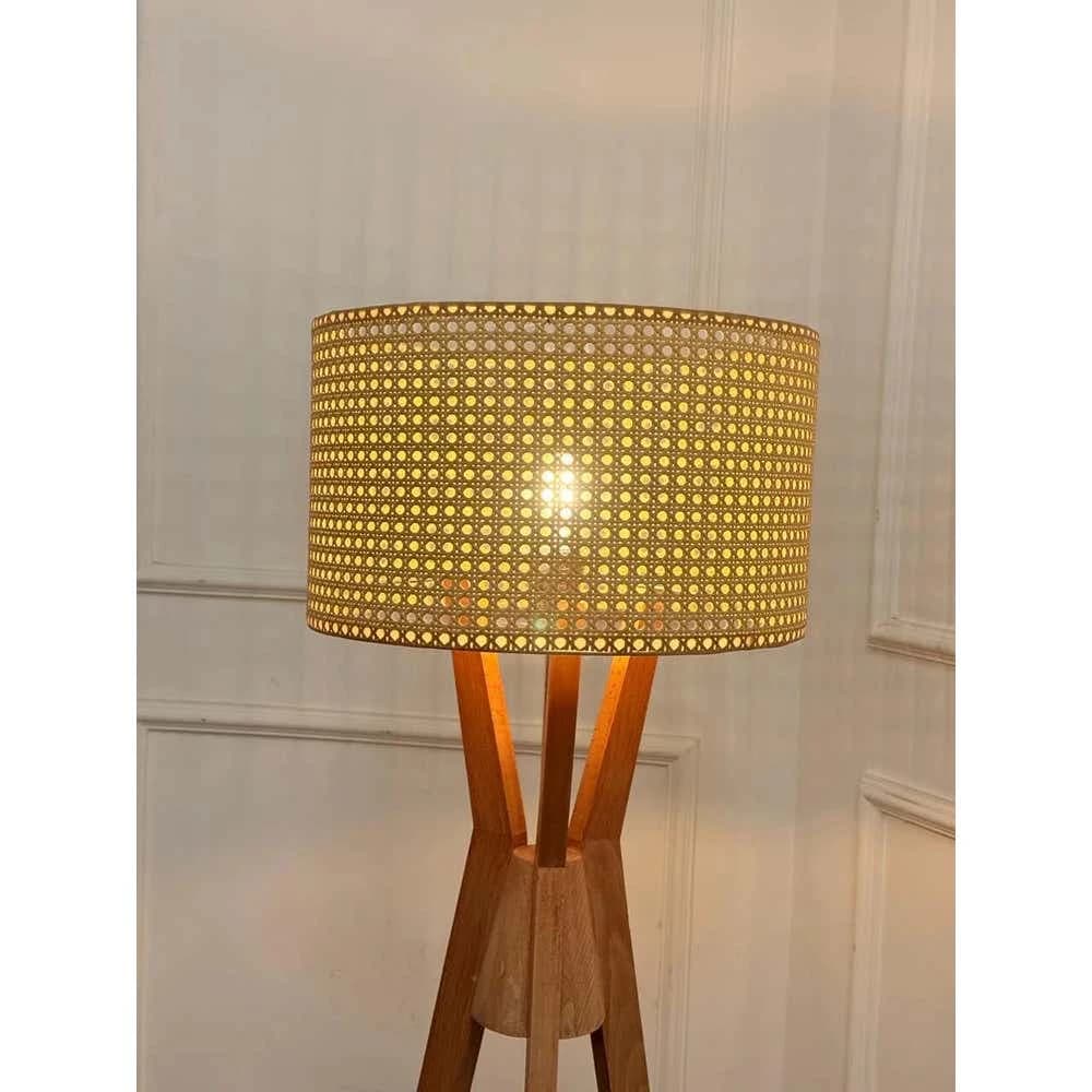 TBS Rattan Boho Floor Lamp, 160 ×45 cm - Beige