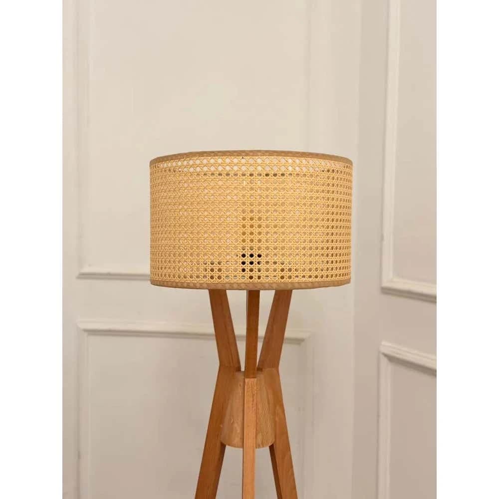 TBS Rattan Boho Floor Lamp, 160 ×45 cm - Beige