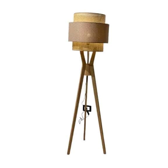 TBS Rattan Boho Floor Lamp – 160×45 cm – Beige
