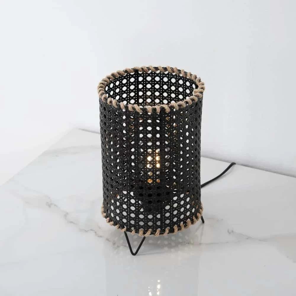 TBS Rattan Boho Table Lamp, 20 ×15 cm - Beige
