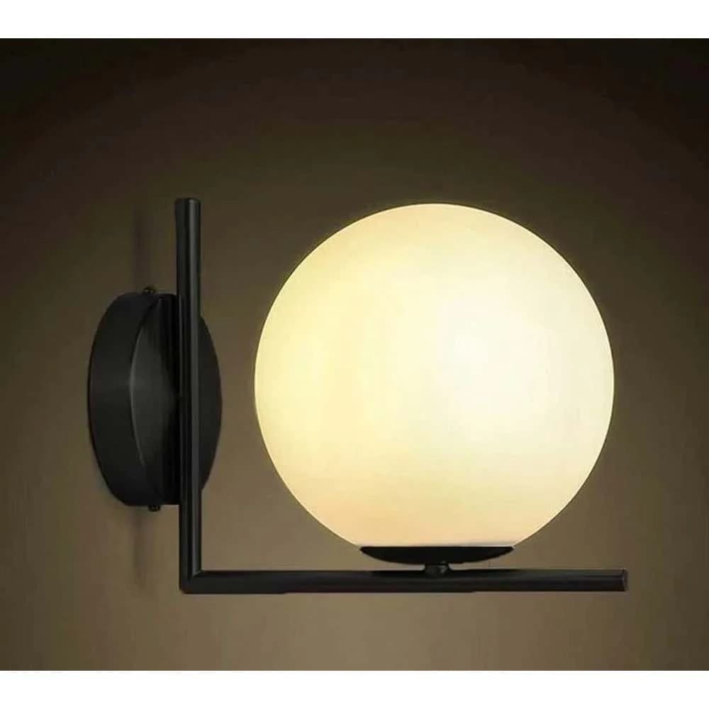 Wall sconce, metal, 20x15 cm - black