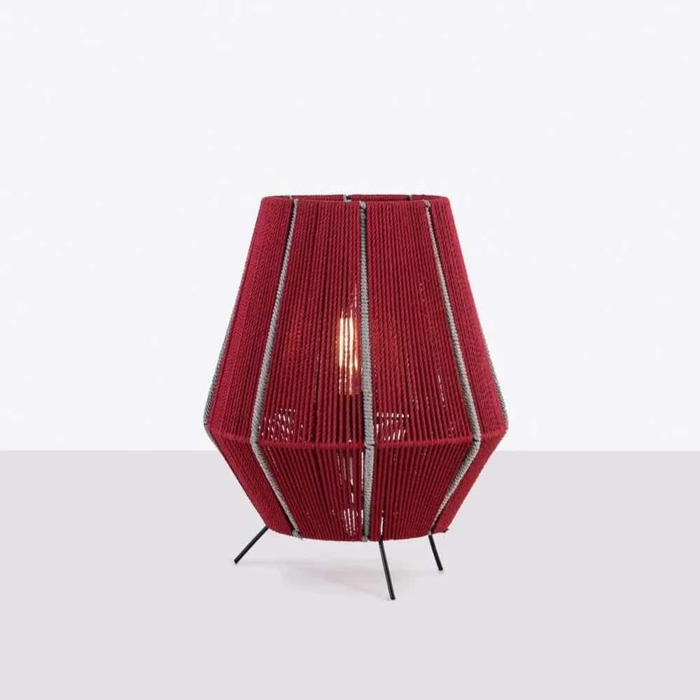 TBS Bamboo Boho Table Lamp, 20 ×20 cm - Beige