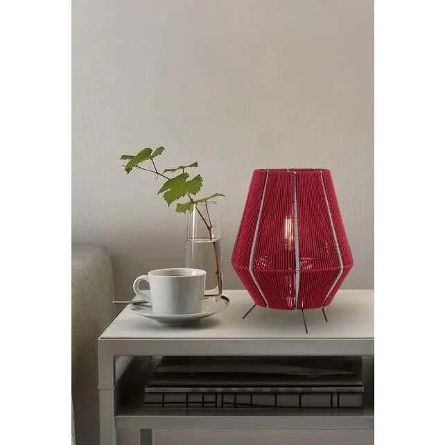 TBS Bamboo Boho Table Lamp, 20 ×20 cm - Beige