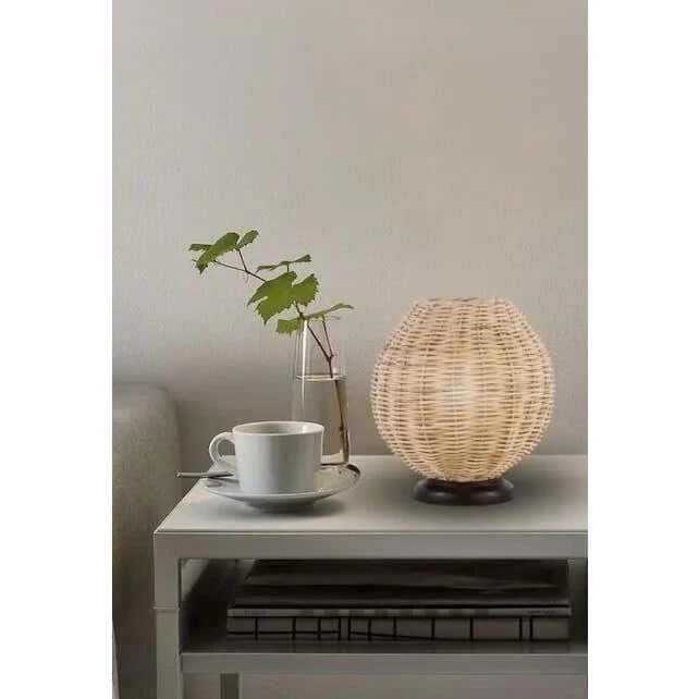 TBS Bamboo Boho Table Lamp, 20 ×20 cm - Beige
