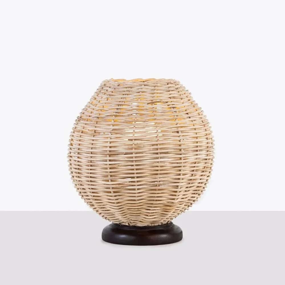 TBS Bamboo Boho Table Lamp, 20 ×20 cm - Beige