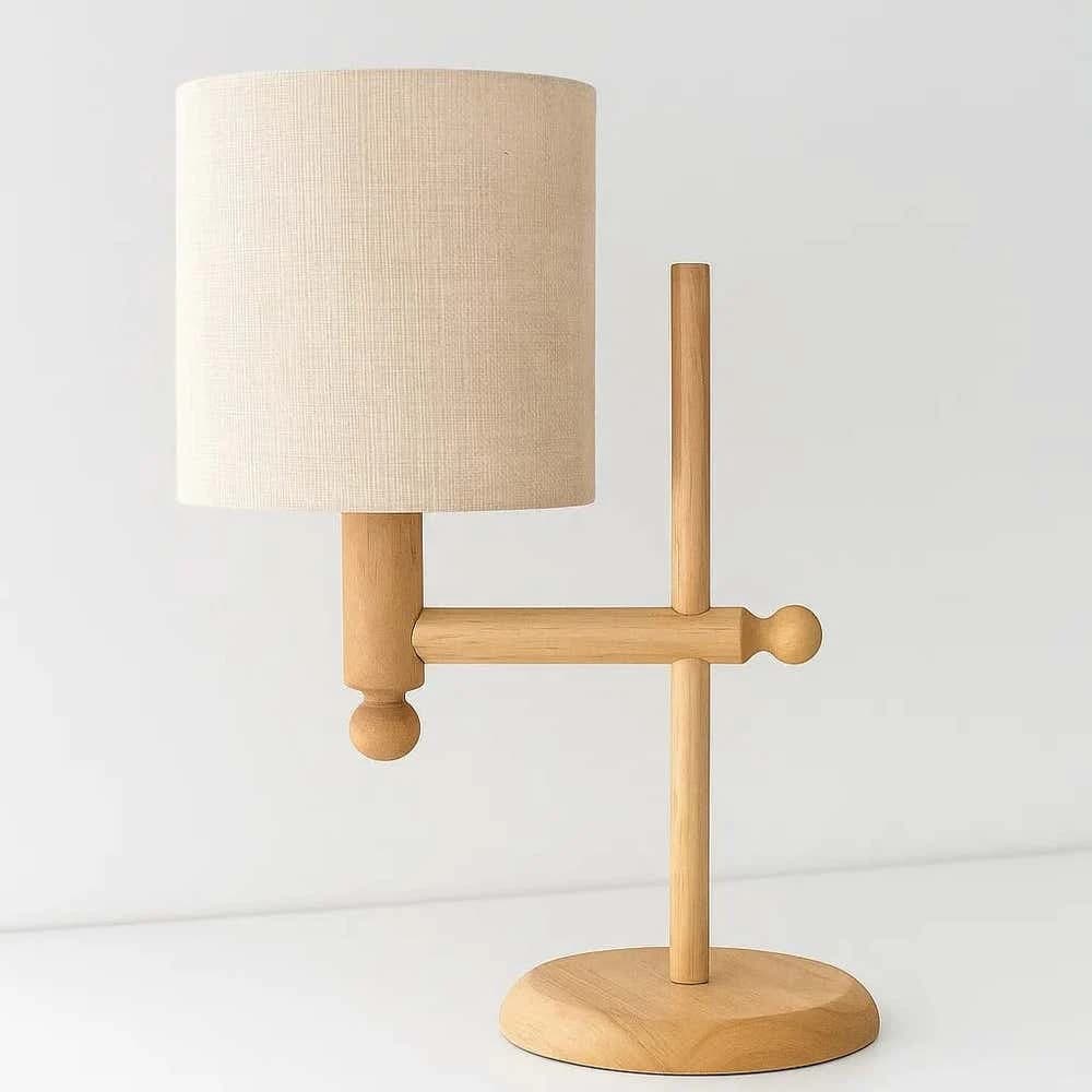 TBS Fabric Modern Table Lamp, 20 ×20 cm - Beige