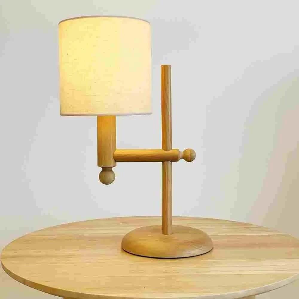 TBS Fabric Modern Table Lamp, 20 ×20 cm - Beige