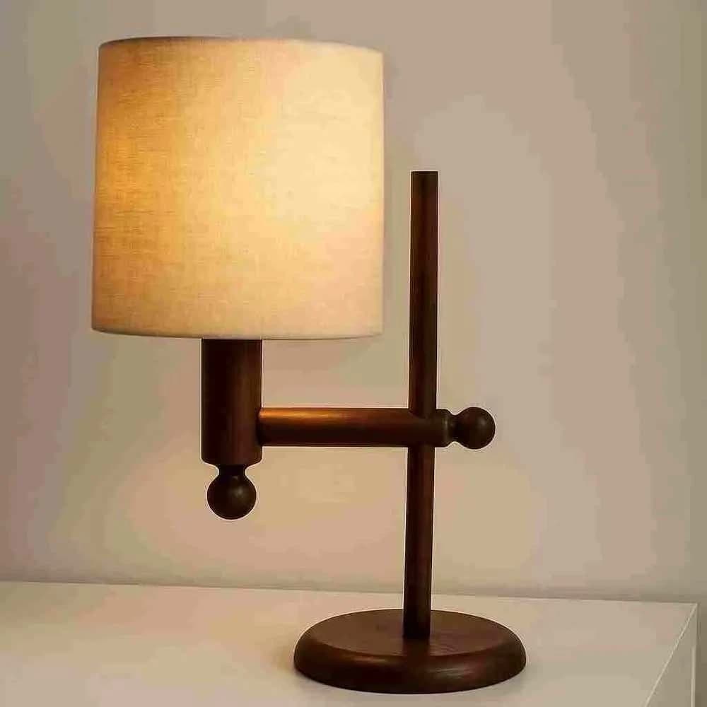 TBS Fabric Modern Table Lamp, 20 ×20 cm - Beige