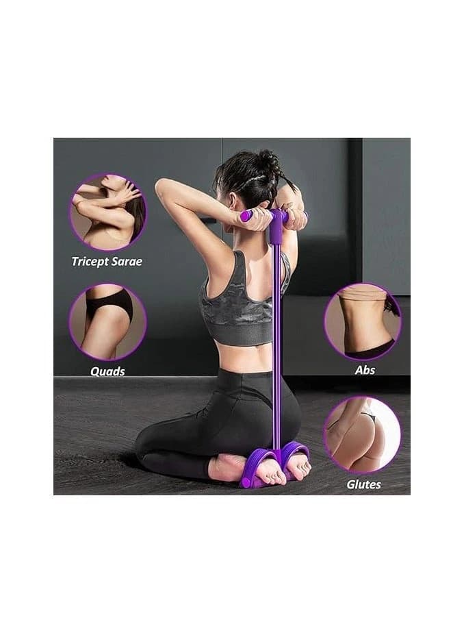 Home fitness resistance bands, 4 natural latex tubes for seated pull-ups