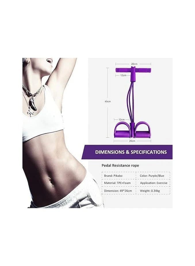 Home fitness resistance bands, 4 natural latex tubes for seated pull-ups