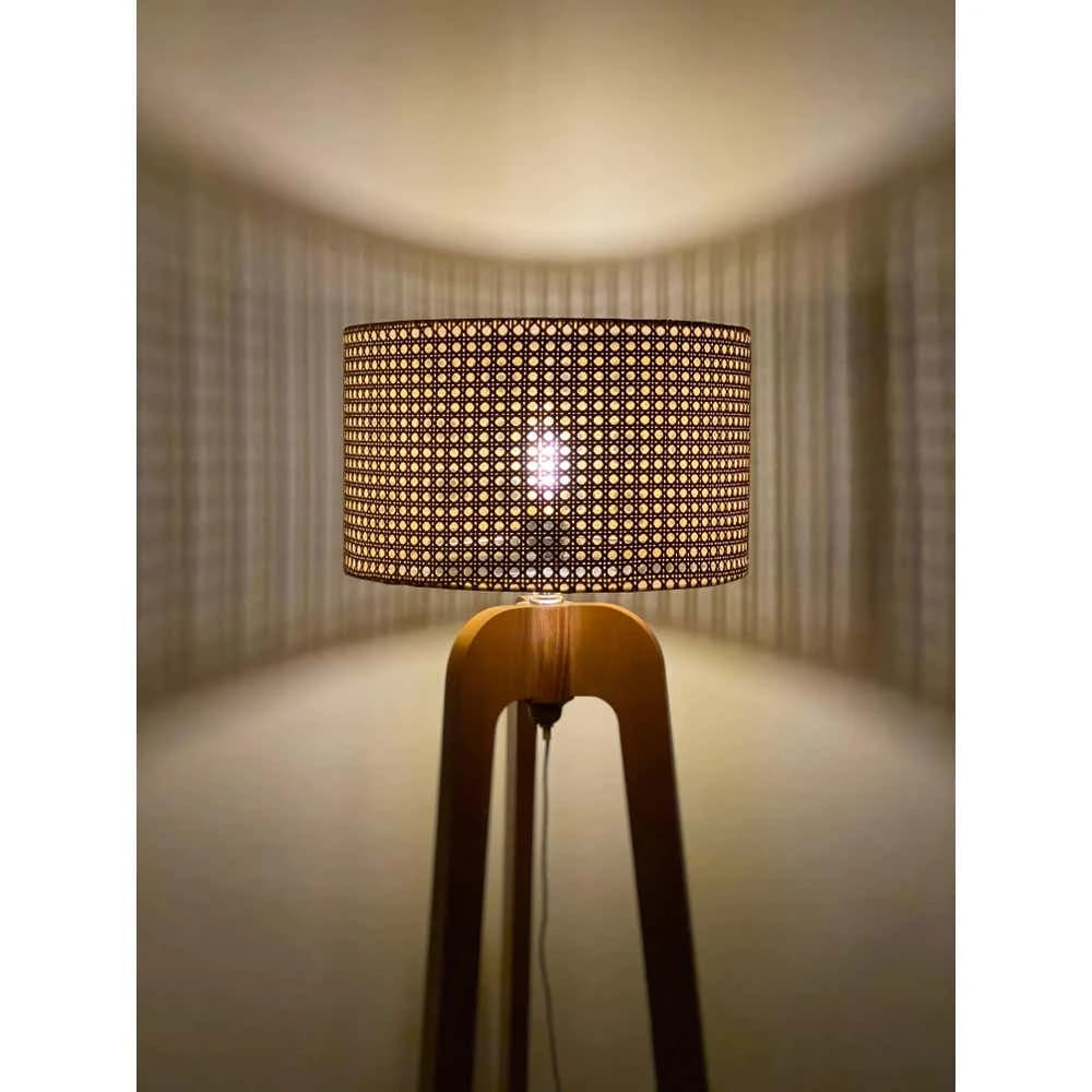 TBS Rattan Boho Floor Lamp, 160 ×40 cm - Beige