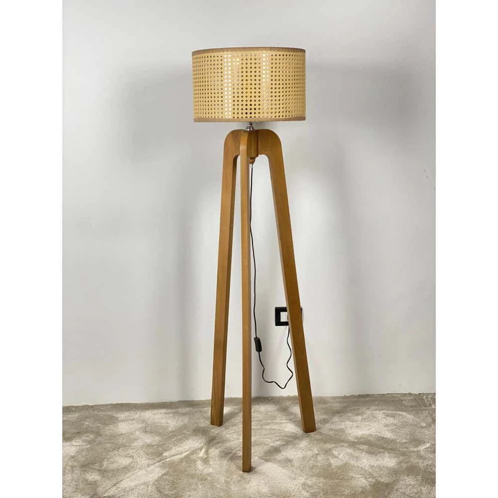 TBS Rattan Boho Floor Lamp, 160 ×40 cm - Beige