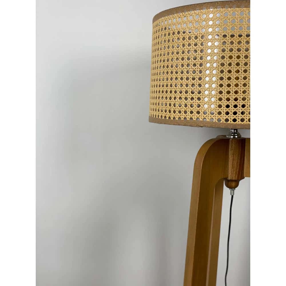 TBS Rattan Boho Floor Lamp, 160 ×40 cm - Beige