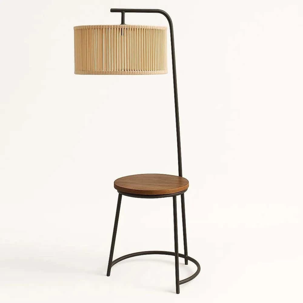 TBS Burlap Threads Boho Floor Lamp, 160 ×40 cm - Beige