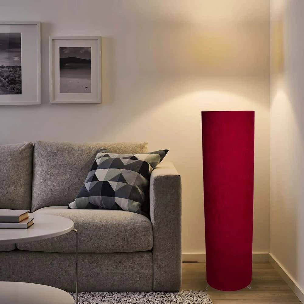 TBS Fabric Modern Floor Lamp, 100 ×20 cm - Burgundy
