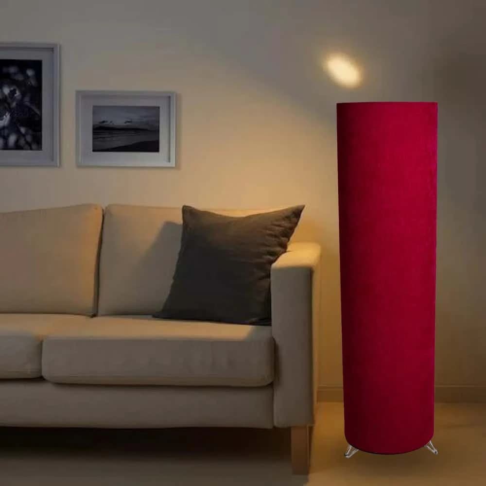 TBS Fabric Modern Floor Lamp, 120 ×20 cm - Burgundy