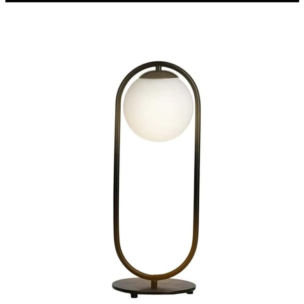 TBS Metal Modern Globe Table Lamp, Black