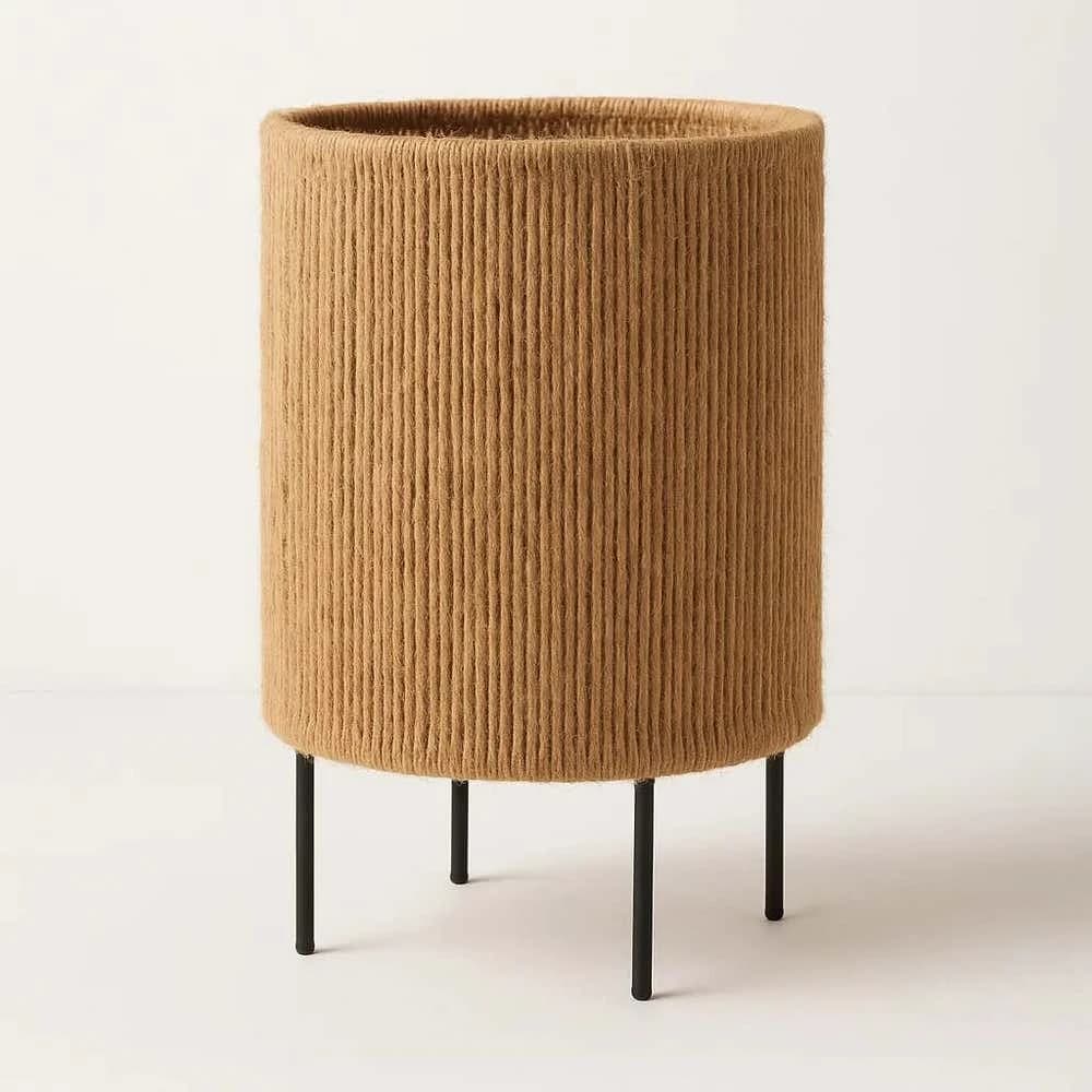 TBS Burlap Threads Boho Table Lamp, 25 ×20 cm - Beige