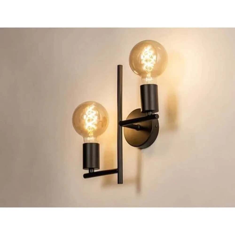 Wall sconce, metal, 30x20 cm - black