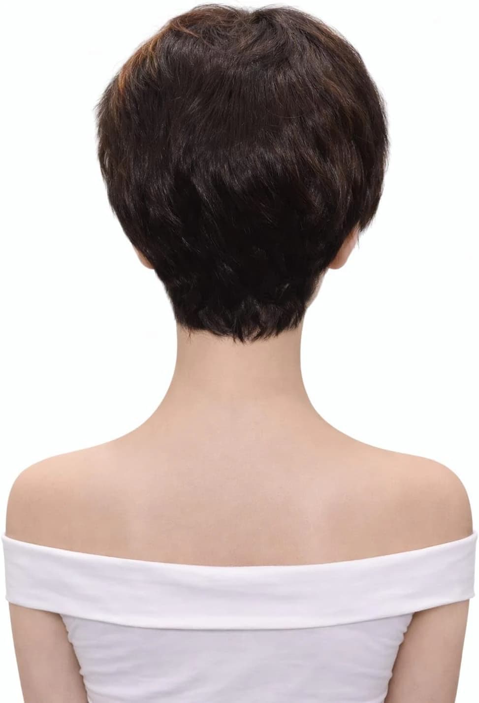 Women's Short Wig – Reddish Brown Bob with Side Bangs, Synthetic Hair