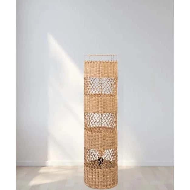 TBS Bamboo Boho Floor Lamp, 120 ×20 cm - Beige