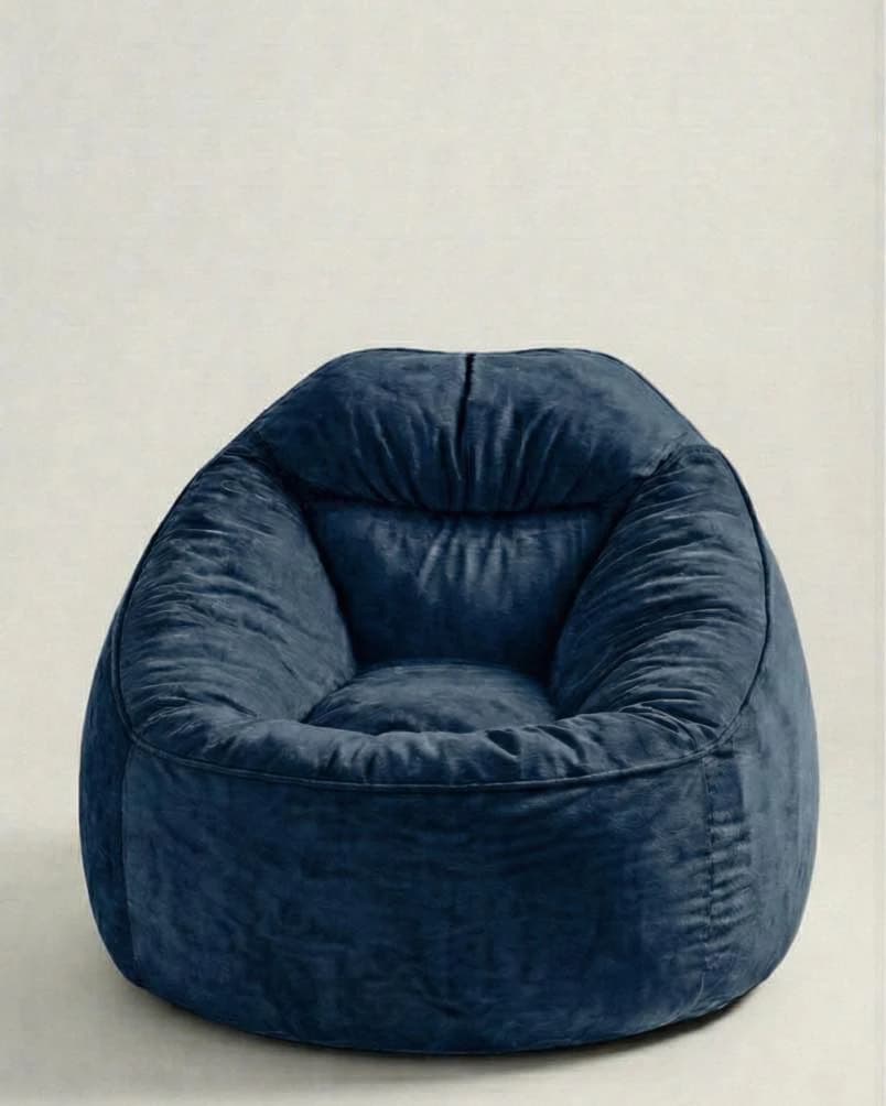 Navy Blue Velvet Bean Bag