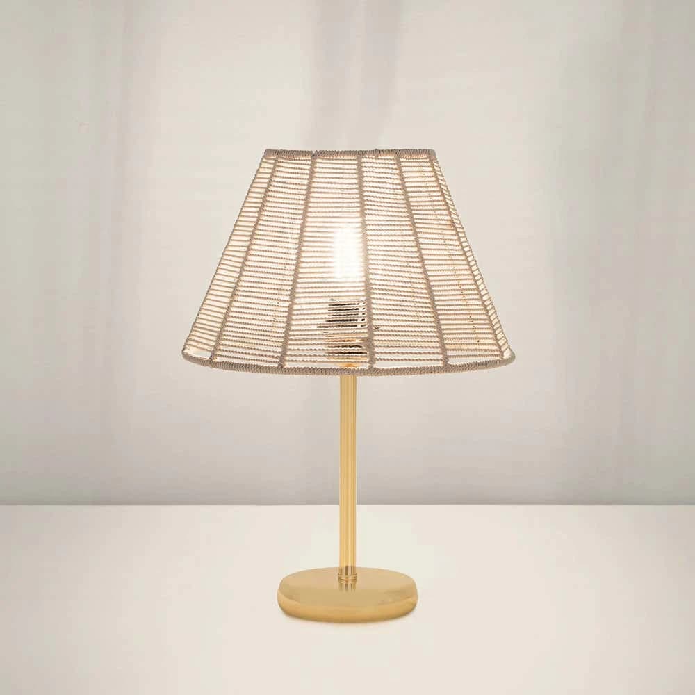 TBS Macrame Threads Boho Table Lamp, 45 ×23 cm - Beige