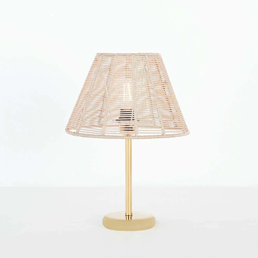 TBS Macrame Threads Boho Table Lamp, 45 ×23 cm - Beige