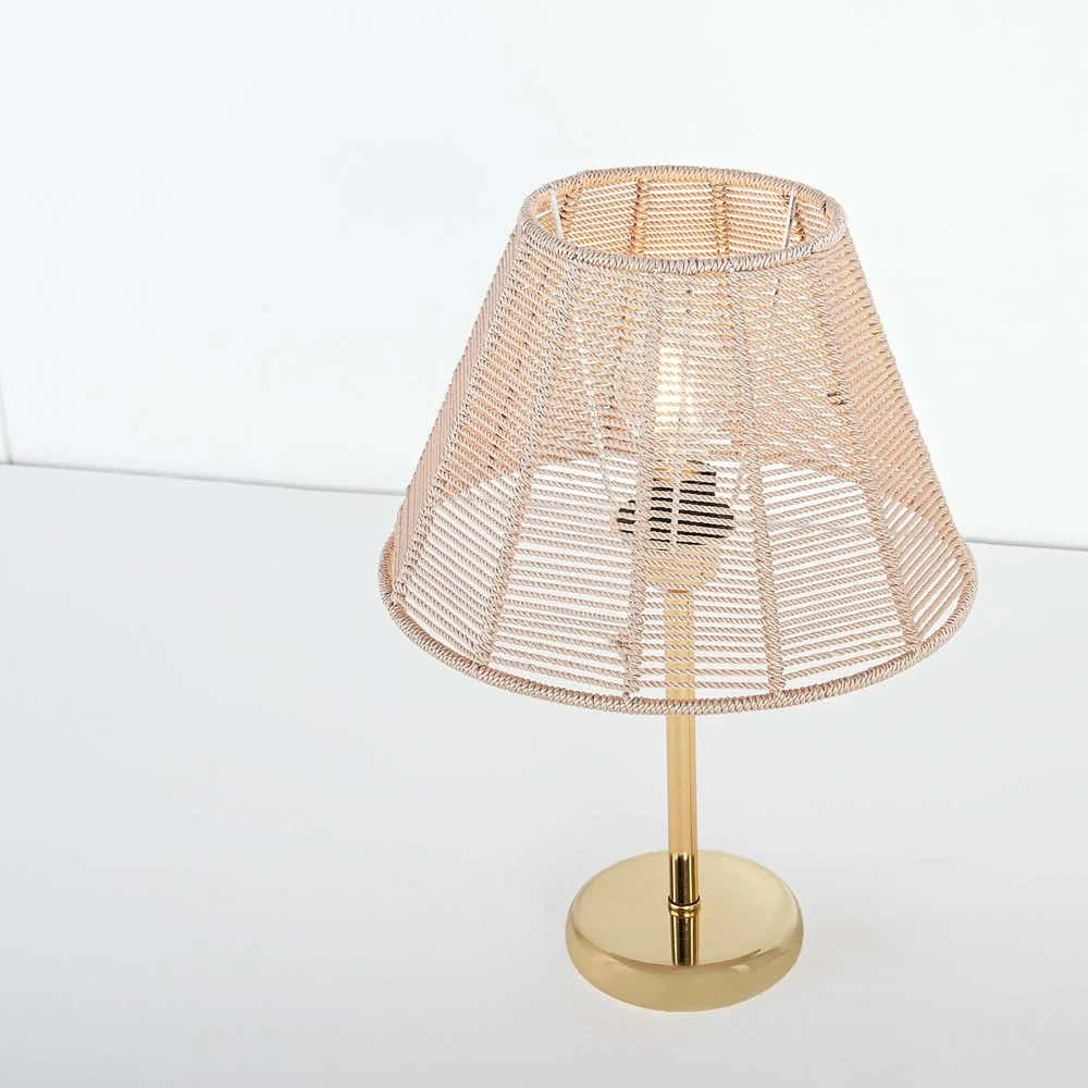 TBS Macrame Threads Boho Table Lamp, 45 ×23 cm - Beige