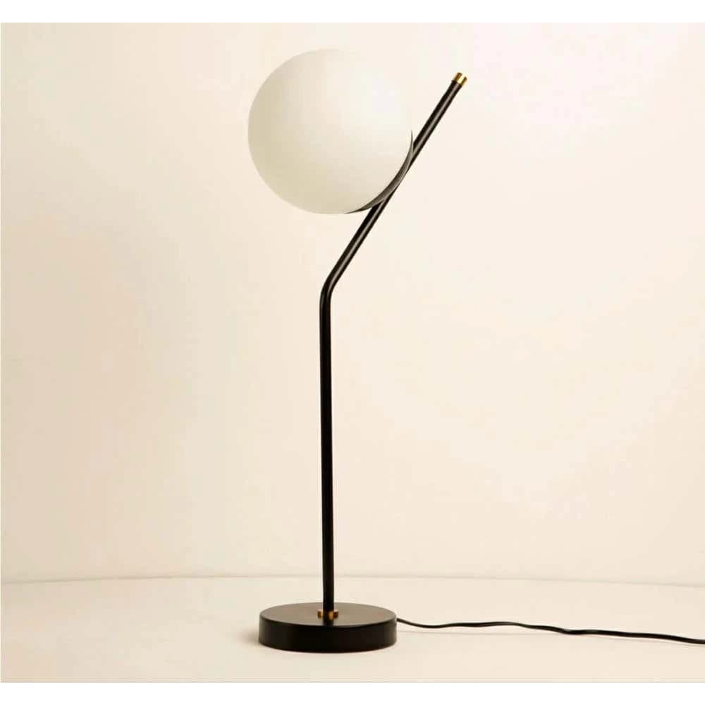 TBS Metal Modern Globe Table Lamp, 45 ×15 cm - Black